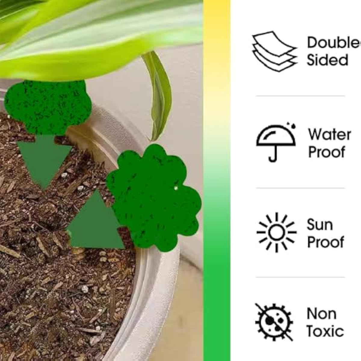 58 Pack Flying Insect Traps for Plants – Green Sticky Traps for Fungus Gnats, Flies & Flying Bugs, Indoor Outdoor Flying Bug Catcher for Pots, Garden & Kitchen, Non-Toxic, Odorless, Kid & Pet Safe