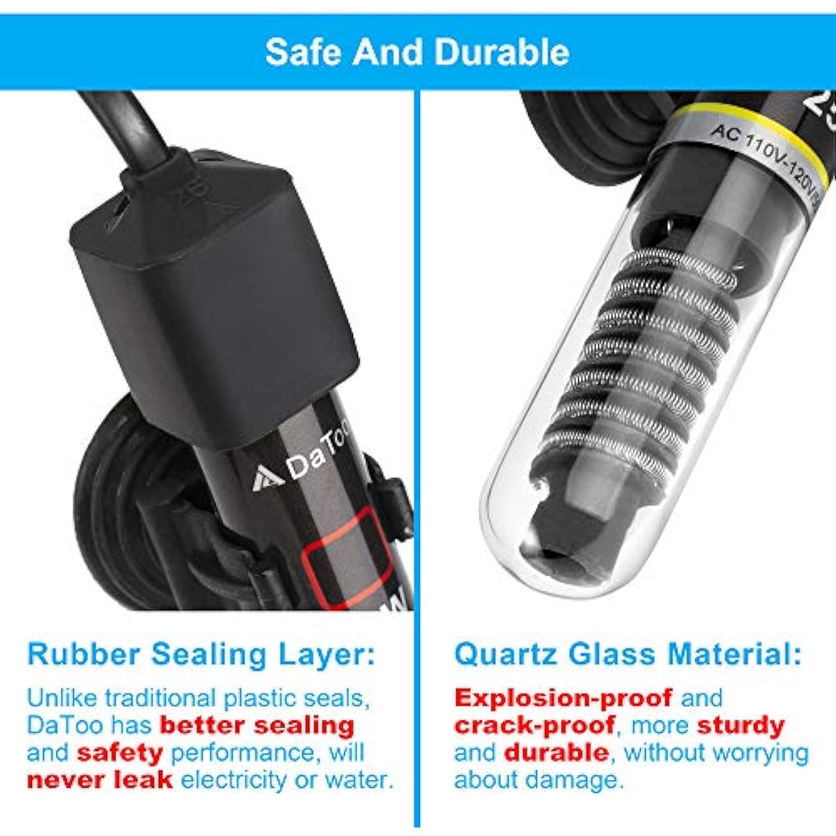 Mini Aquarium Heater 25W for Small Fish Tanks with Thermometer Sticker, Free Setup