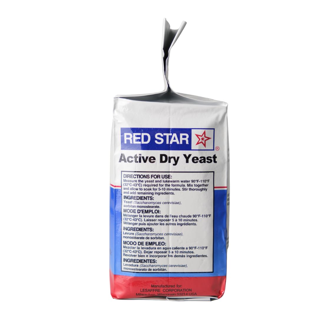 Red Star active dry yeast 16 oz vacuum packed, 100% natural, concentrated, food grade