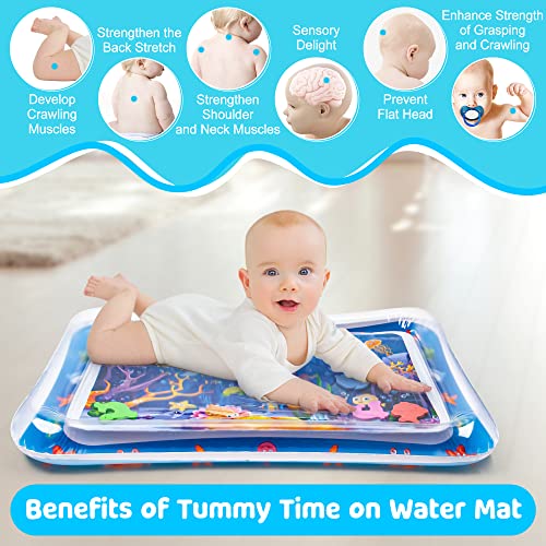 tummy time water mat inflatable baby development toys for 3 to 24 months infants and toddlers