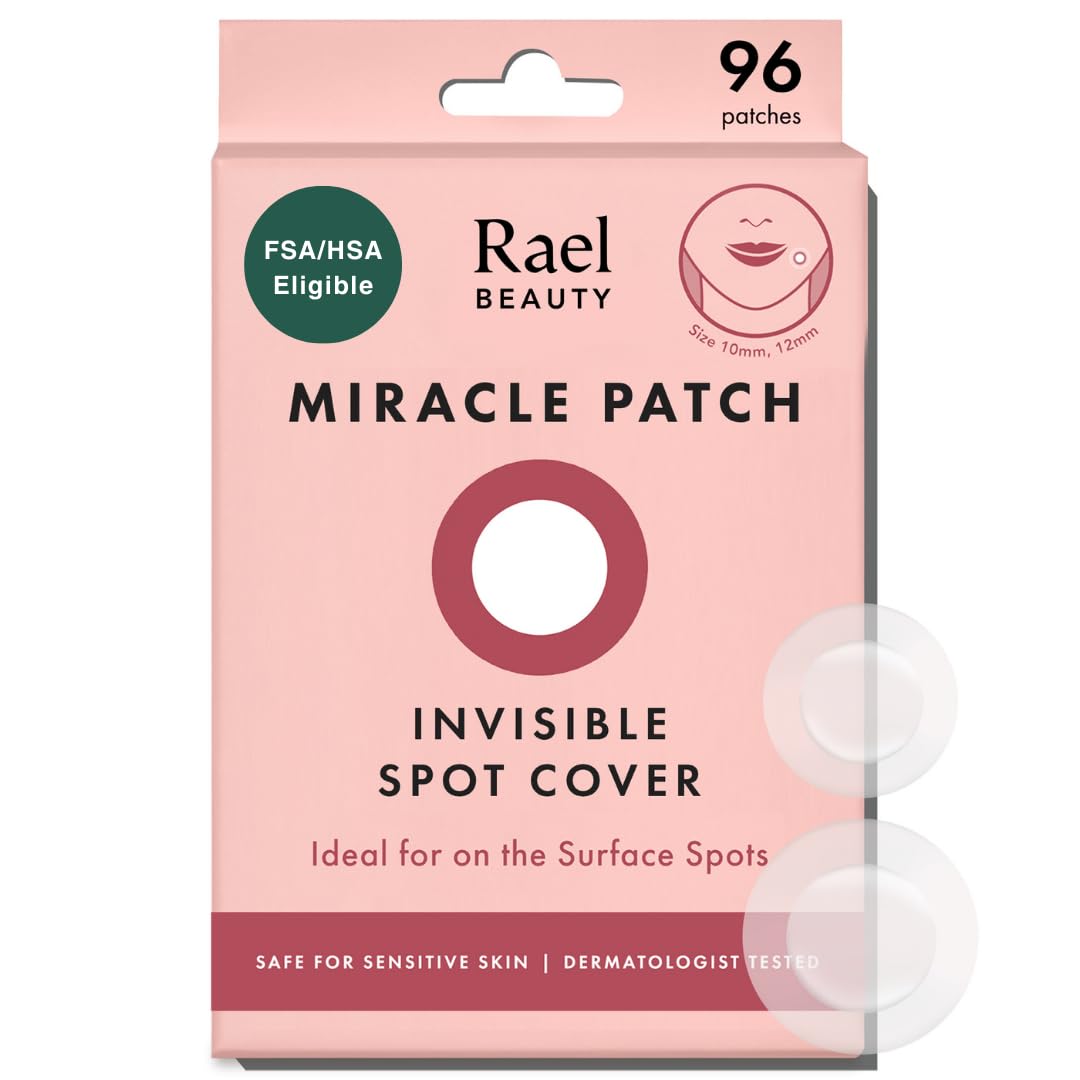 rael pimple patches, hydrocolloid acne spot cover, 2 sizes, korean skin care