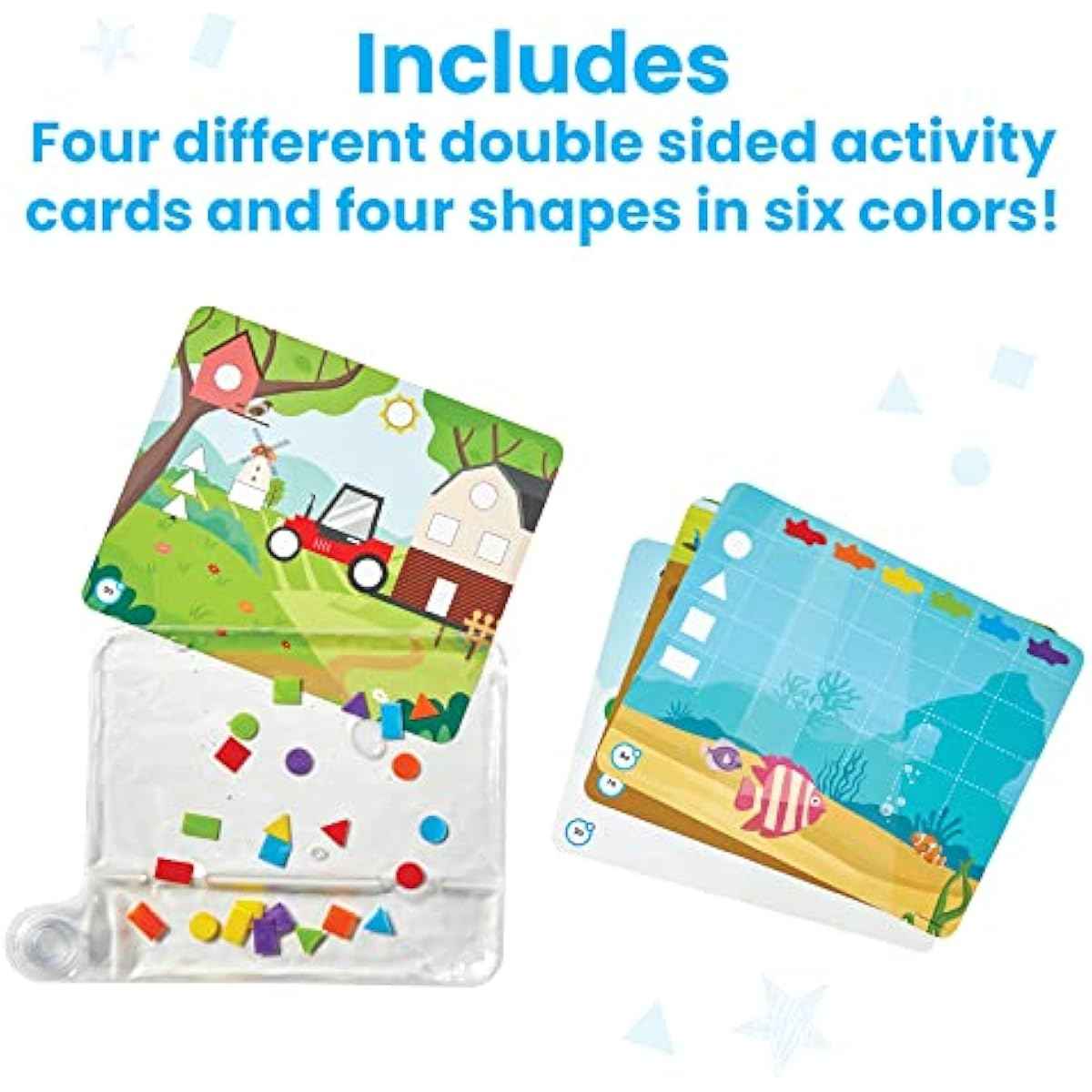 hand2mind Colors and Shapes Sensory Pad, Fine Motor Skills Toys for 3 Year Old, Sensory Toys for Sensory Play, Occupational Therapy Toys, Calming Toys for Kids, Shape Sorting Toy, Calm Down Corner