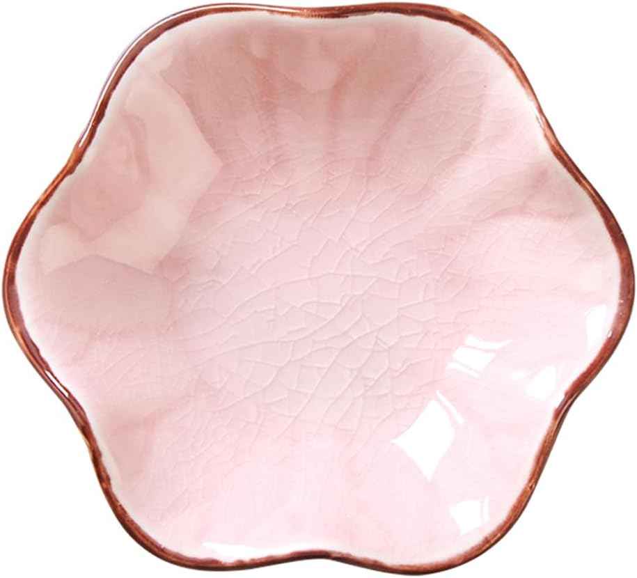 Lotus Leaf Shape Decorative Ring Tray, Small Key Bowl, Ceramic Trinket Tray Jewelry Dish Organizing Necklace Earrings, Home Decoration for Mom Best Friend Sister, Pink.