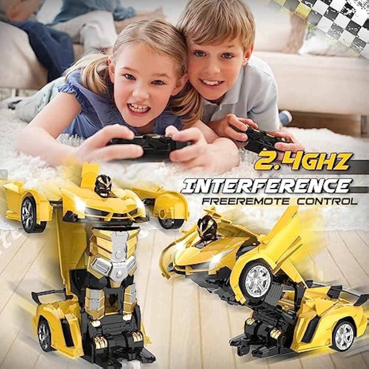 Transform Remote Control Car Toy for Kids 4 5 6 7 8, Remote Control Car for Boys 4-7, Transform Cars for Boys 4-6, Toy Car 5 Year Old Boy, Toys for 3 4 5 6 7 8 9 10 11 12 Years Old Boy