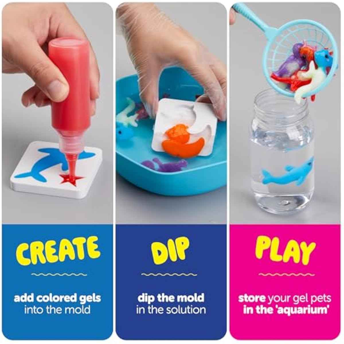 Dan&Darci Aqua Fairy Water Gel Kit for Kids - Magic Elf Toy Kits - Waters Pets - DIY Squishy Maker Set - Craft for Kids - Make Your Own Squishies Toys Crafts for Boys & Girls
