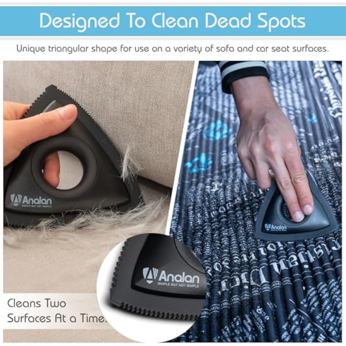 Analanan Mini Pet Hair Remover for Car Detailing Supplies, Carpet Dog Hair Remover, Jet Black