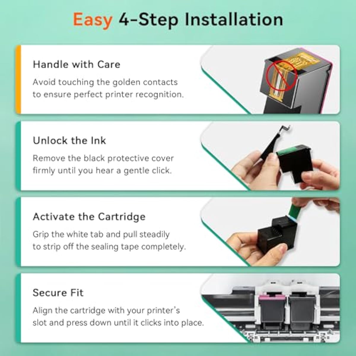 67XL Compatible for HP 67 Ink Cartridges Black Color Combo Pack Used for HP Envy 6055e 6400 6000 6065e 6458e 6455e DeskJet 2855e 4100 4152e 4255e 2755e 2700 2725 2755e 2752 4155e Printer