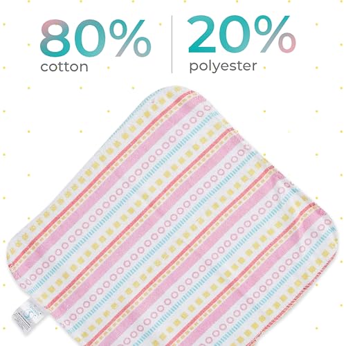 Spasilk newborn washcloths, 10-pack, 80% cotton, 20% polyester, 9x9 inches, various colorful prints
