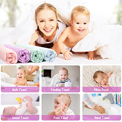 Orighty microfiber coral fleece baby washcloths, 24-pack, 7''x9'', super soft and absorbent for newborns and infants.