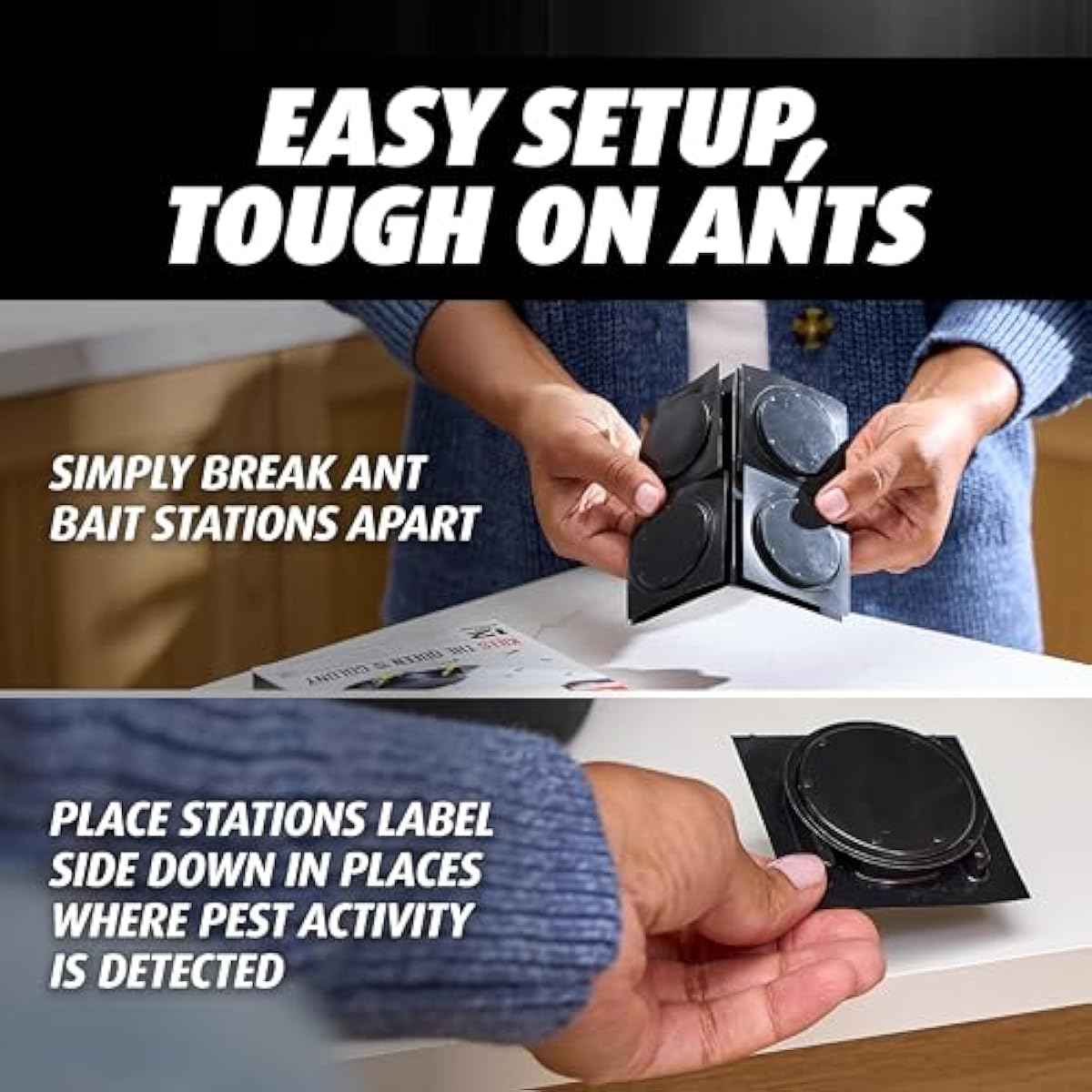 Ortho Orthene Ant Killer Ant Bait, Indoor Ant Killer, Kills The Queen and The Colony, 12 Stations