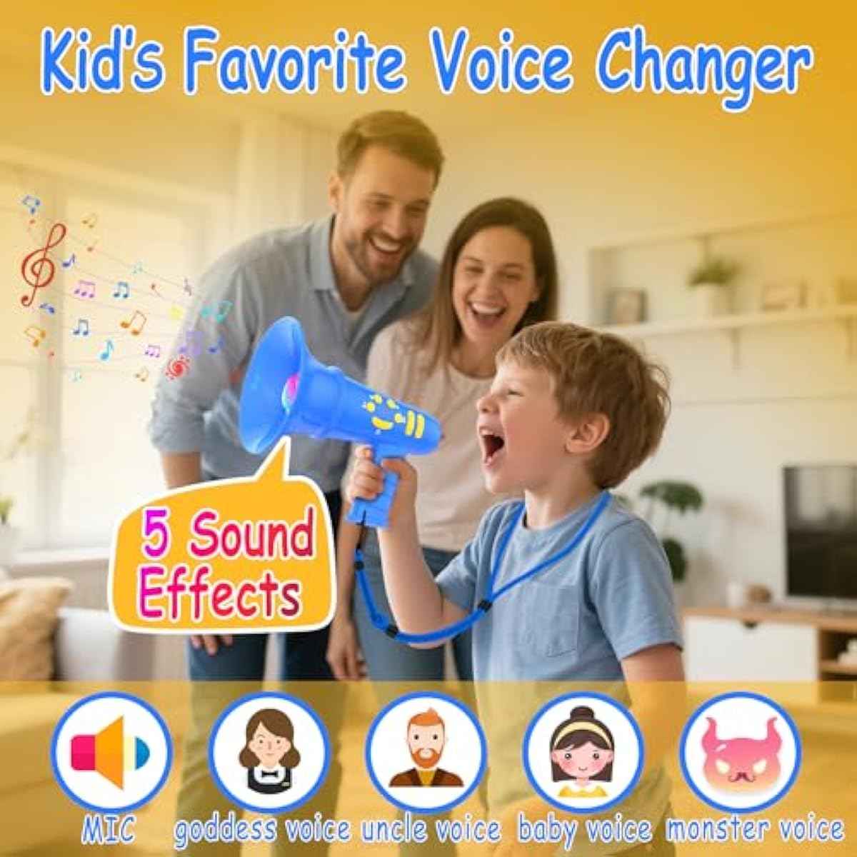 Voice Changer for Kids,Birthday Gift for Boys Girls Ages 3,4,5,6,7,8 - Boy Toys for 3-8+ Year Old - Noise Maker Prank Gift for Christmas,Easter,Halloween,Cool Gadgets for Boys Toddler (Blue)
