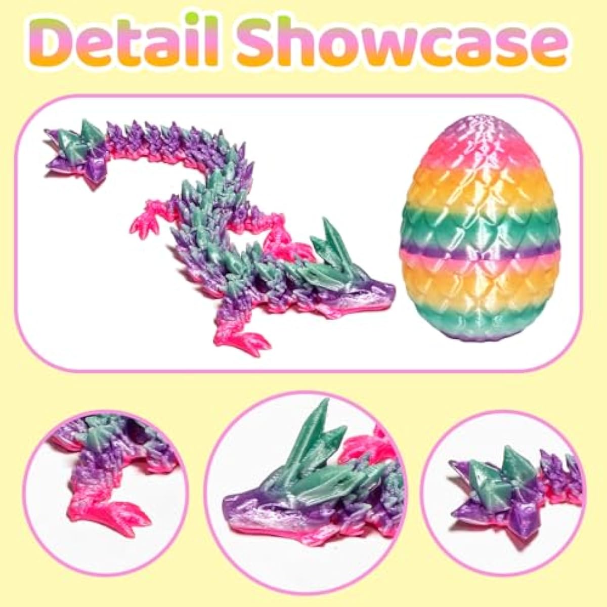 12PCS 3D Printed Easter Eggs with Dragons Inside, Easter Surprise Dragon Eggs, 3D Printed Animals, Easter Basket Stuffers,Fidget Toys Gifts