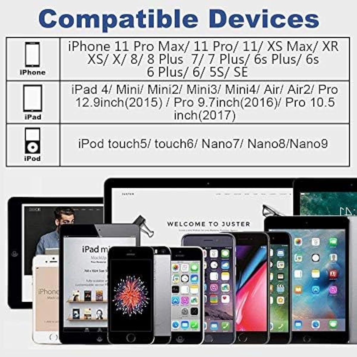 4Pack [Apple MFi Certified] Charger Lightning to USB Charging Cable Cord Compatible iPhone 14/13/12/11 Pro/11/XS MAX/XR/8/7/6s Plus,iPad Pro/Air/Mini,iPod Touch (3.3ft)
