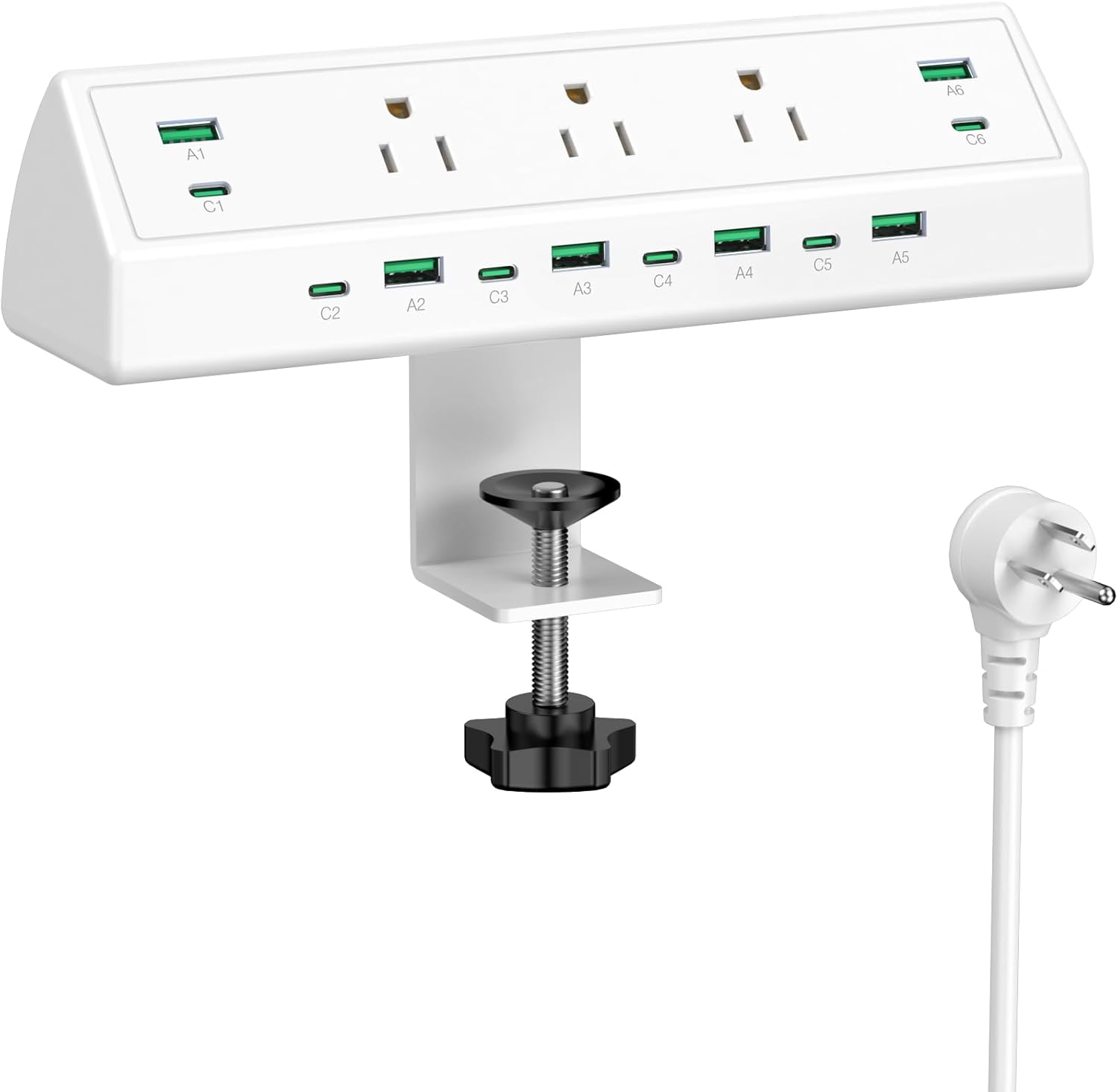 Jgstkcity desk clamp 40w fast charging station with 4 pd usb c ports and 5 outlets