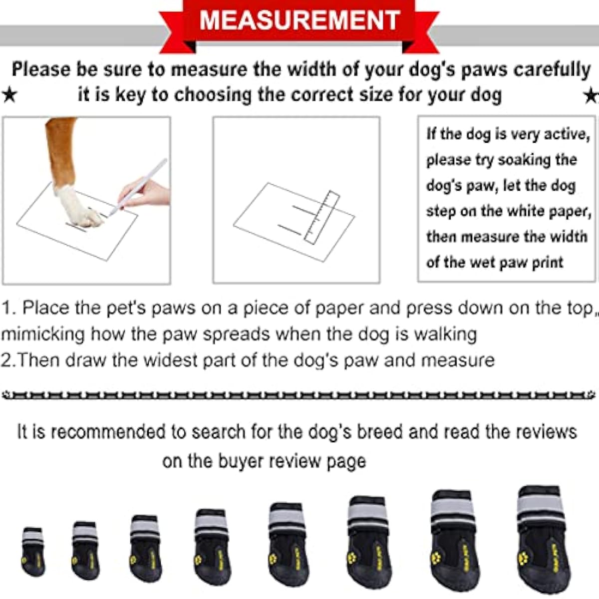 Qumy dog shoes, large dog boots, medium dog paw protectors for winter, snow, hot pavement, rainy weather, outdoor walking, indoor hardfloors