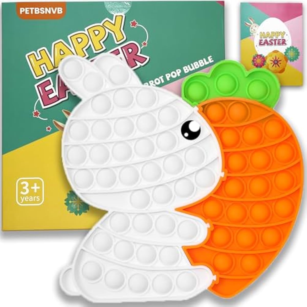 white easter bunny poppers bunny carrot pop bubble fidget sensory toys puzzle popper for kids toddler gift development toy
