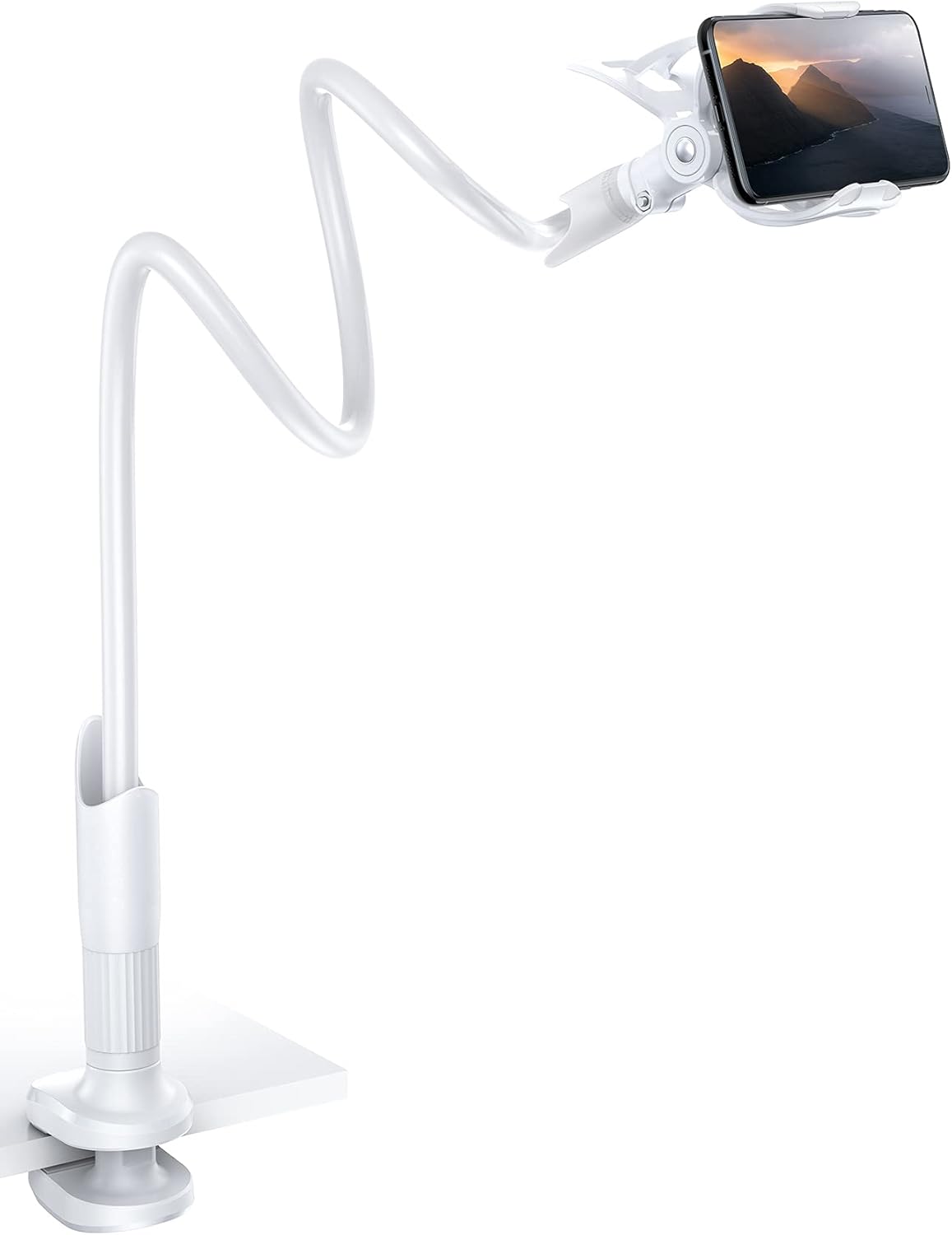 Lamicall phone mount, flexible long arm for bedside, desk, and headboard, fits 4-7" phones, iPhone 14 to 17 Pro Max