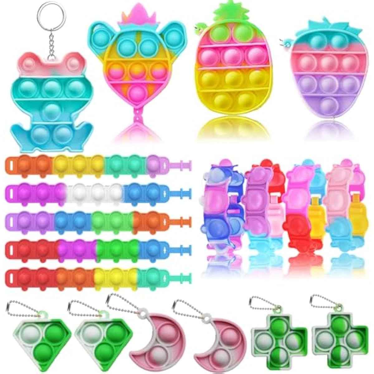 126 Pcs Pop Party Favors for Kids, Treasure Box Toys for Classroom Prizes, Pinata Stuffers, Goodie Bag Filler, Treasure Chest, Carnival Bulk Small Toys, Easter Basket Egg Fillers
