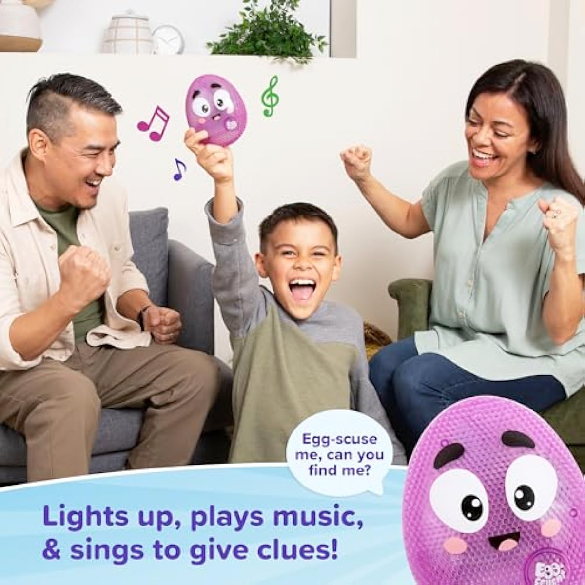 Relatable Eggcellent Hide & Seek Game, Toddler Toy, Ages 3+, Includes Light-Up Egg Toy That Sings and Talks