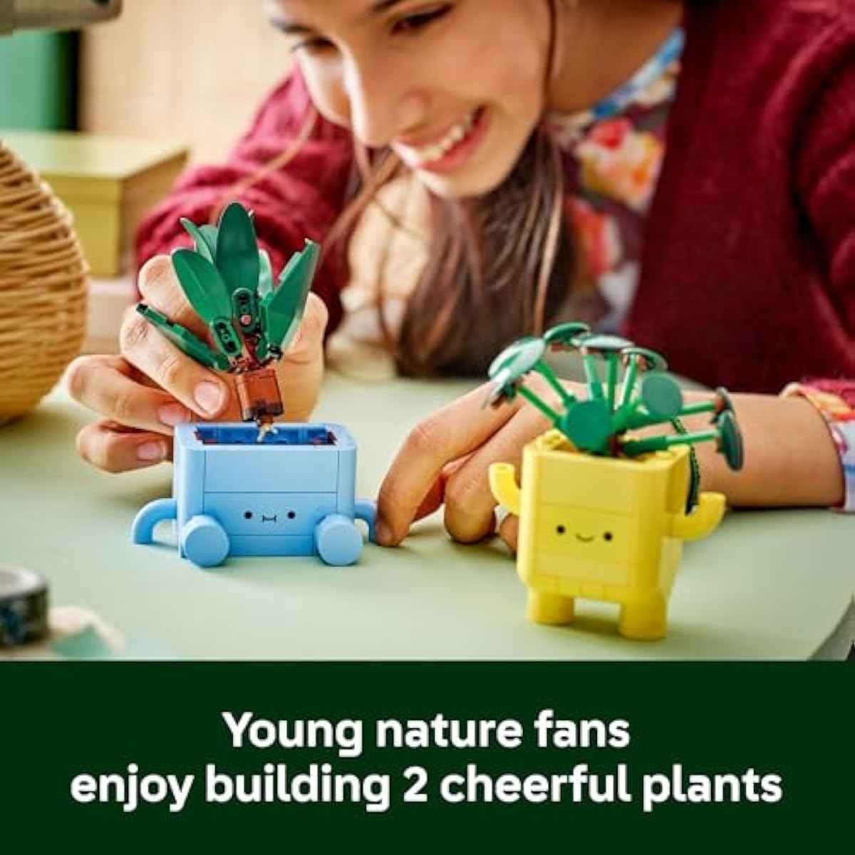 LEGO Botanicals Happy Plants Building Toy for Kids, Girls, and Boys 9+ - Playroom Decor for Desk or Shelf - Birthday Gift Idea for Young Gardeners - Artificial Indoor Plant for Play & Display - 10349
