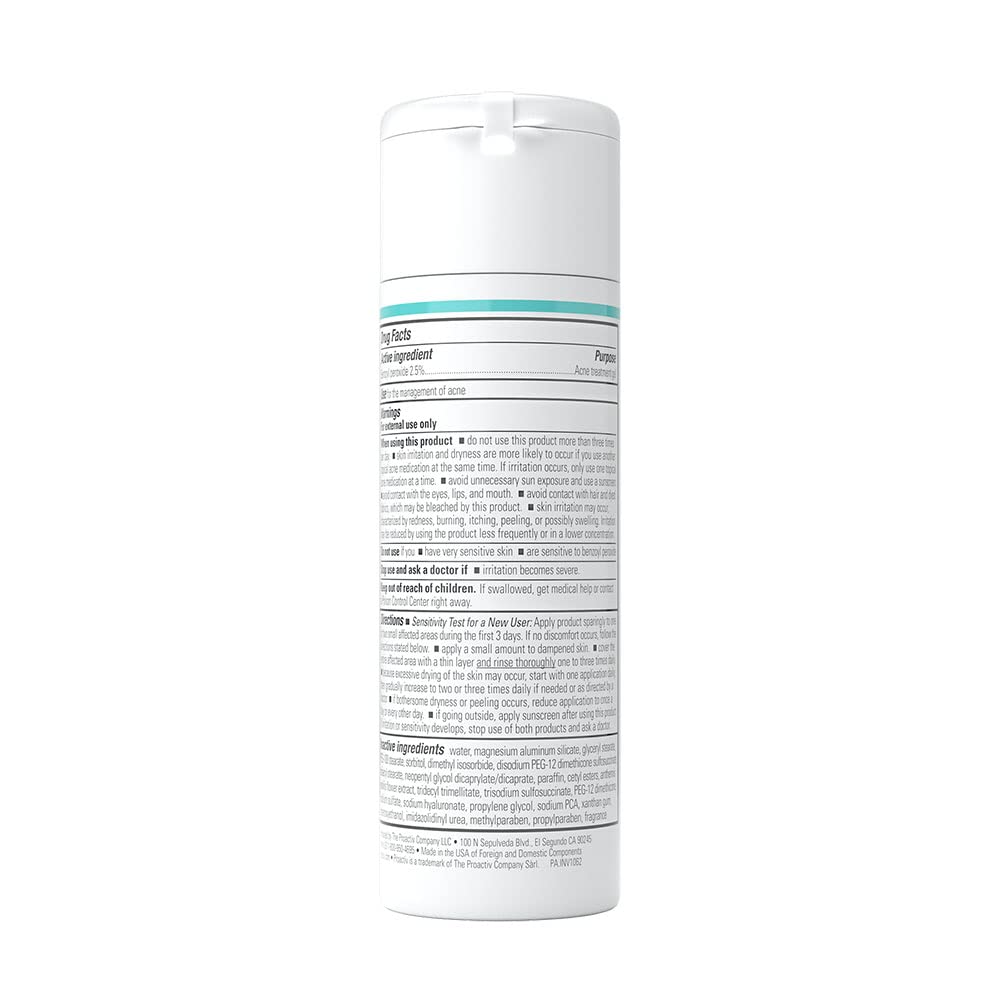 Proactiv Acne Cleanser - Benzoyl Peroxide 6 Fl Oz, Daily Facial Cleanser & Hyaluronic Acid Moisturizer