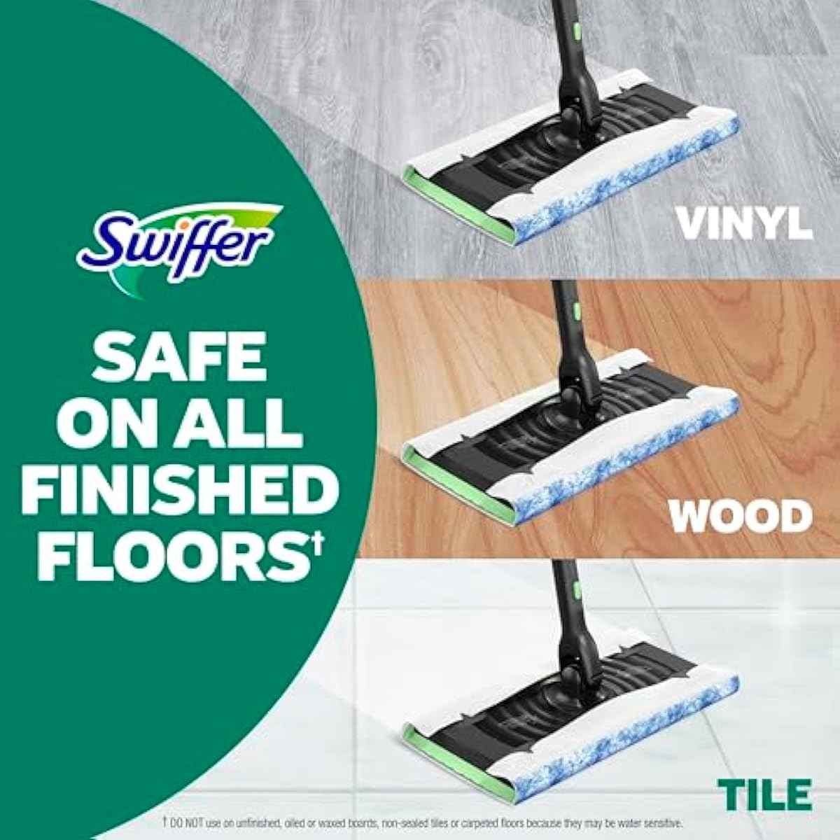 Swiffer Sweep + Mop, Wet Pads Refill, Floor Cleaner, Cleaning Cloths, Heavy Duty, Fresh, 20ct