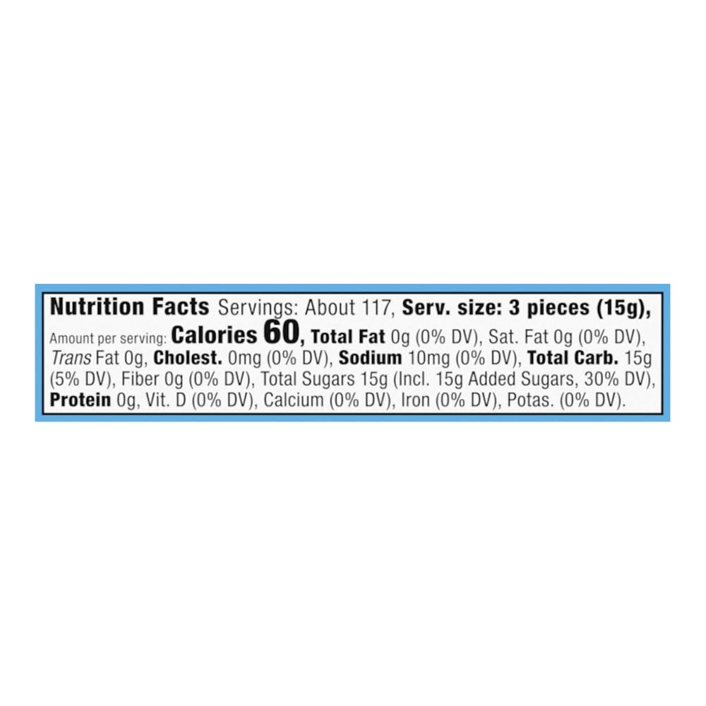 brachs bobs sweet stripes soft peppermint candy, individually wrapped pieces, 3.9 lb tub