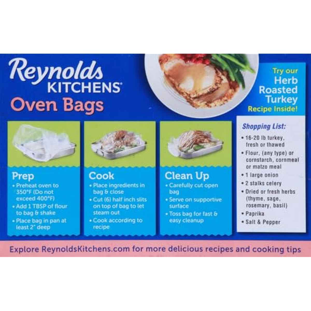 Reynolds Kitchens Turkey Size Oven Bags, Holds Up to 24 Pounds, 2 Count