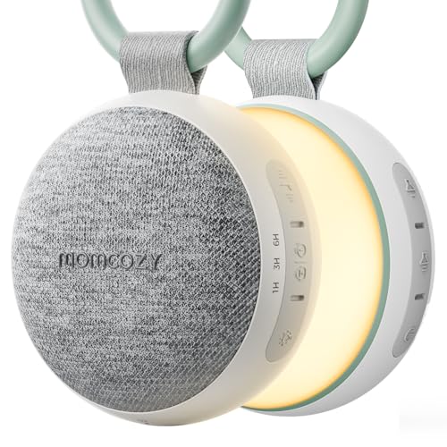 momcozy portable sound machine with night light, white noise sound machine for baby 20 soothing sounds