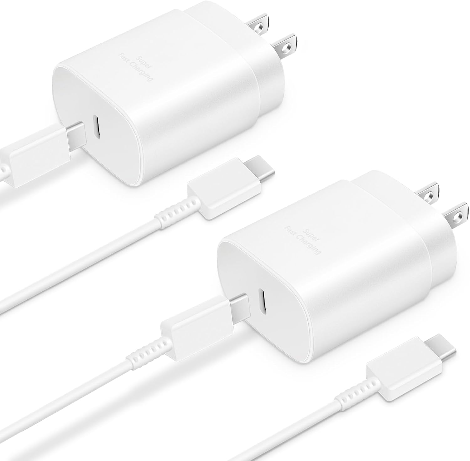 GUUSMART 2-Pack 25W Type C Fast Charging Block with 6ft USB C Charger Cable