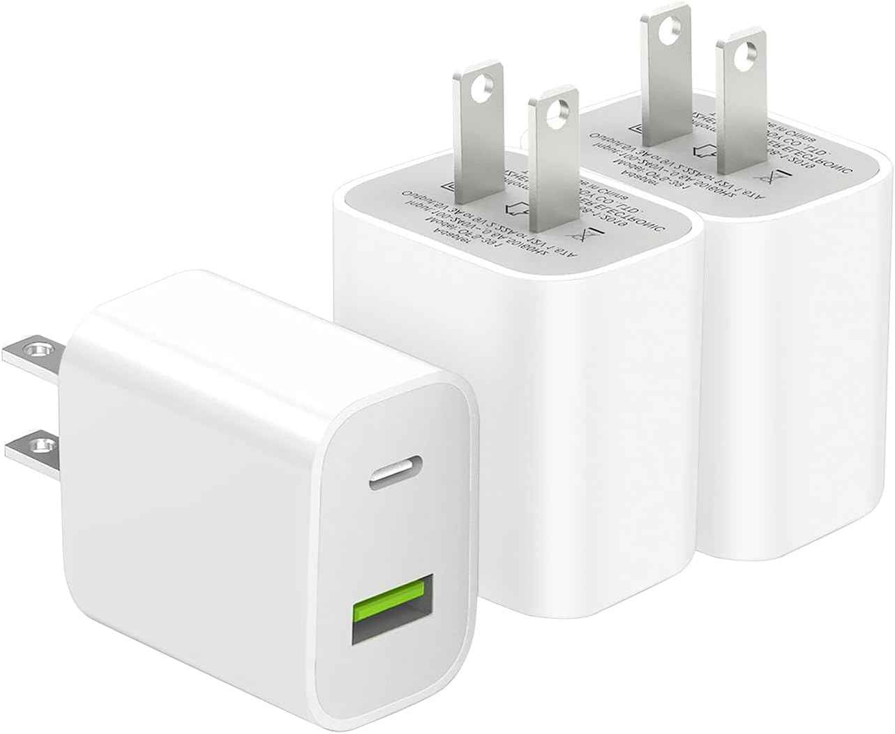 2 Pack USB C Charger Block, Dual Port Type C Wall Charger Fast Charging 20W Power Adapter Cube for iPhone 14/14 Pro/14 Pro Max/14 Plus/13/12/11, XS/XR/X, iPad, Samsung, More