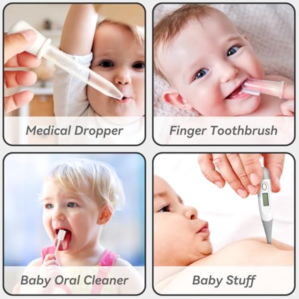 POPYJAN 24PCS Baby Grooming & Health Kit, Newborn Nursery Health Care Set, Baby Care Product, Grey White
