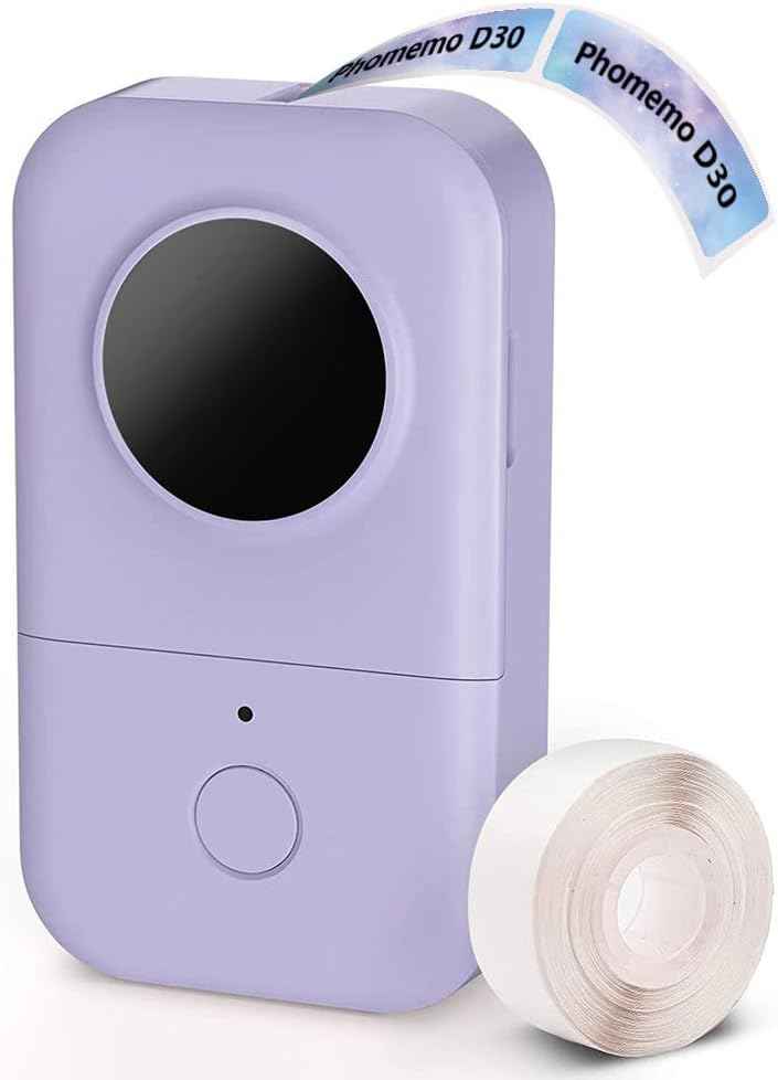 Phomemo Label Maker, D30 Portable Bluetooth Mini Label Printer Machine, Smartphone Handheld Thermal Sticker Small Labeler Multiple Templates Fonts Icon Inkless Custom Label for Home Kids, School Item