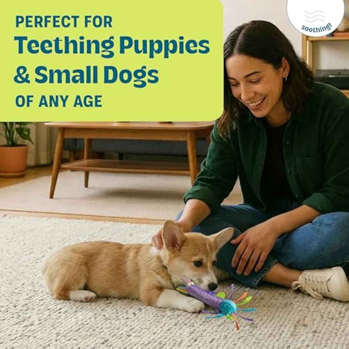 Petstages Pupstages Cool Teething Stick – Puppy Chew Toy for 0–6 Month Puppies, Teething Relief, Freezable & Durable