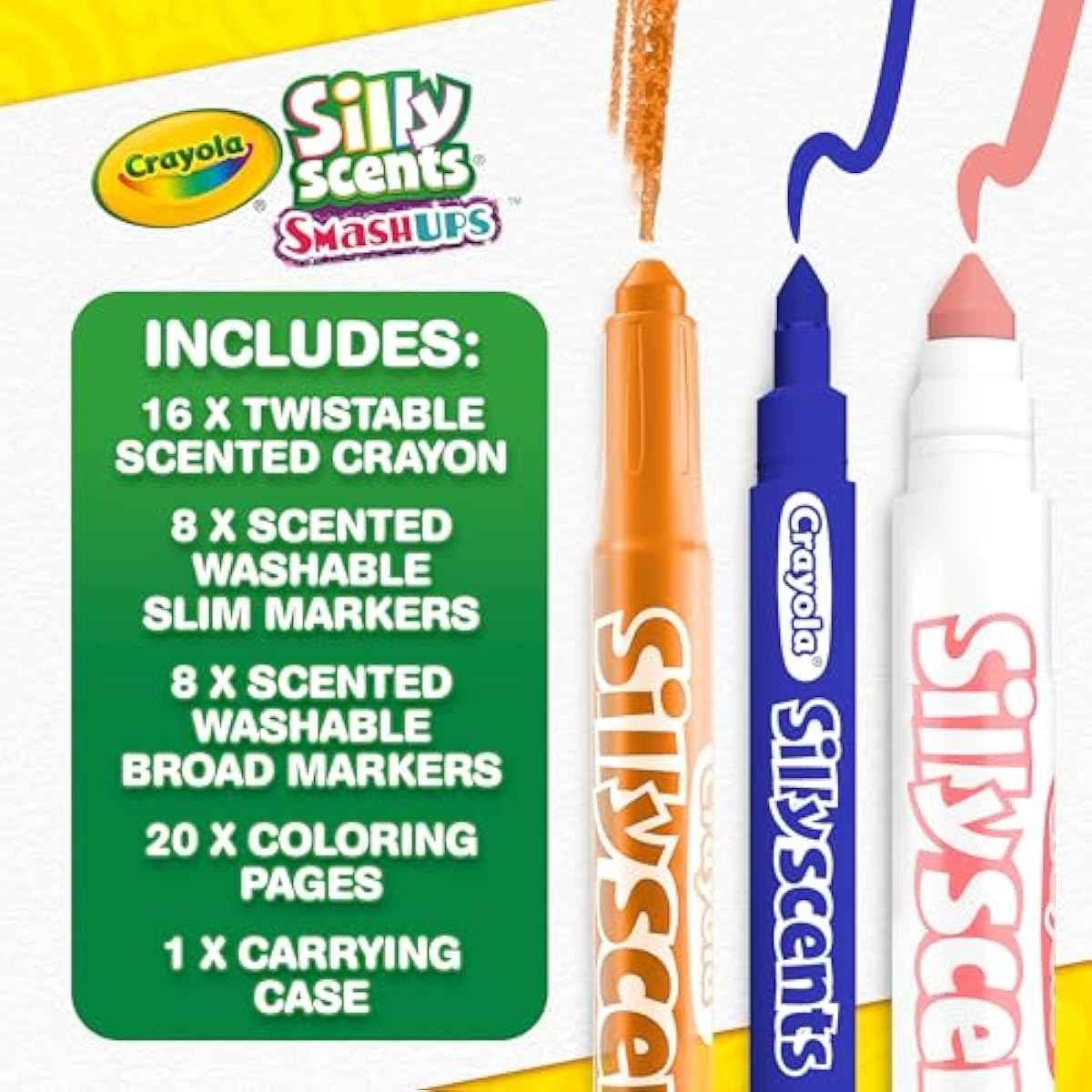 Crayola Silly Scents Mini Inspiration Art Case, Scented Crayons & Markers Set, Art Kit for Kids, Easter Basket Essentials, Coloring Supplies, Travel Gifts for Kids, Ages 4+