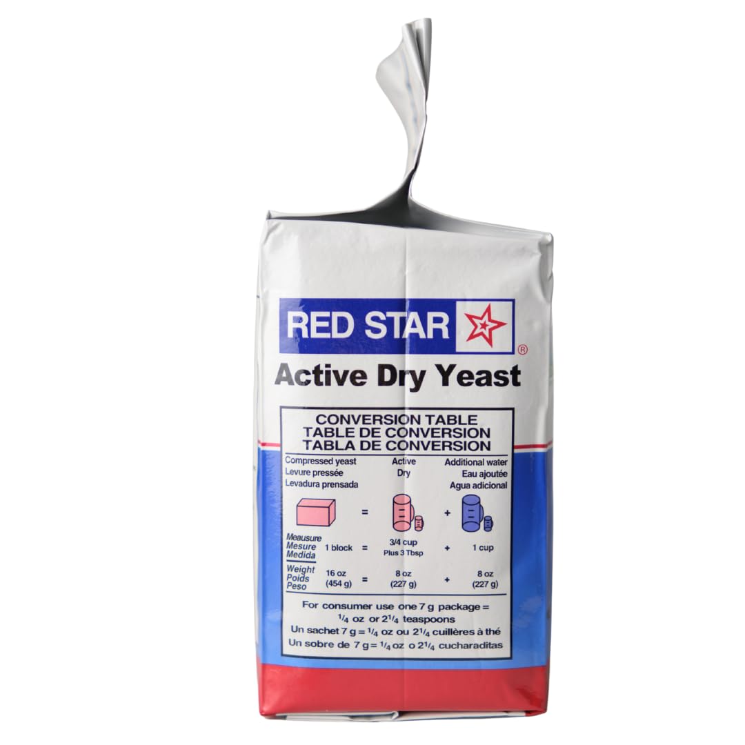 Red Star active dry yeast 16 oz vacuum packed, 100% natural, concentrated, food grade