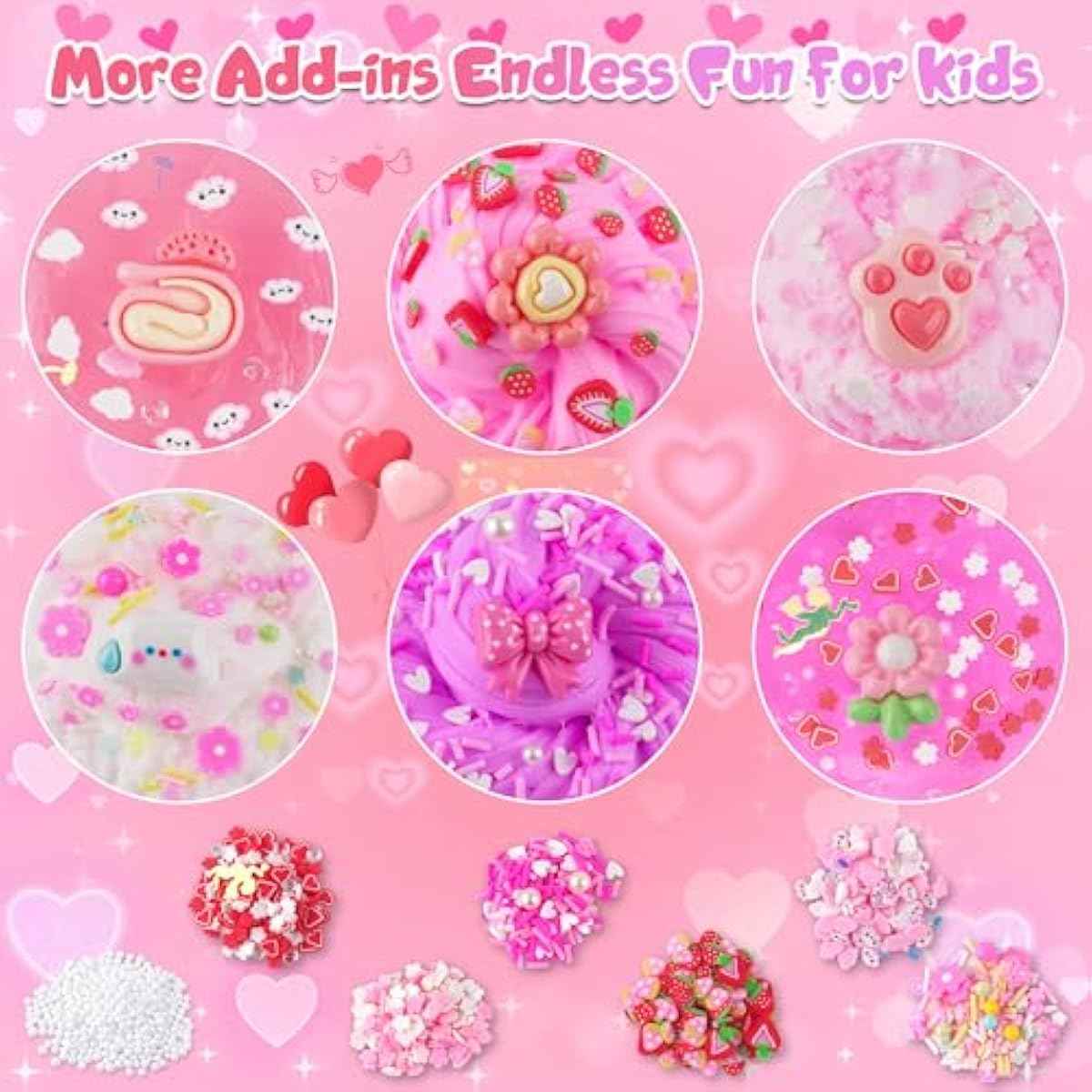 6 Pack Slimes, Pink Slime Kids, Cloud Slime kit for Girls Ages 8-12, Toys for Girls and Boys, for Kids Slime Set Party kit Goodie Bag Stuffers, 4 5 6 7 8 9 10 Year Old Girl Birthday Gift Cute Stuff