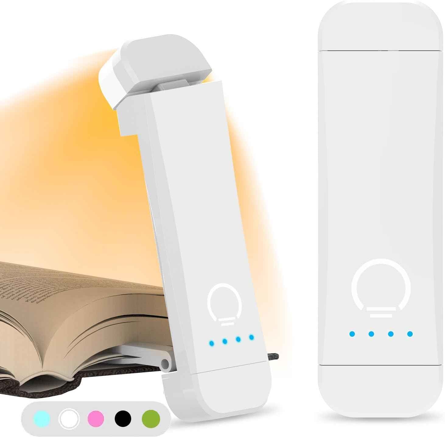 Book Reading Light,Silent Touch Lamp for in Bed,Rechargeable Clip on Booklight with 3 Amber Colors & Precise Dimming Night Reading,Best Gift Lovers,Kids,Pink,(SD-10)