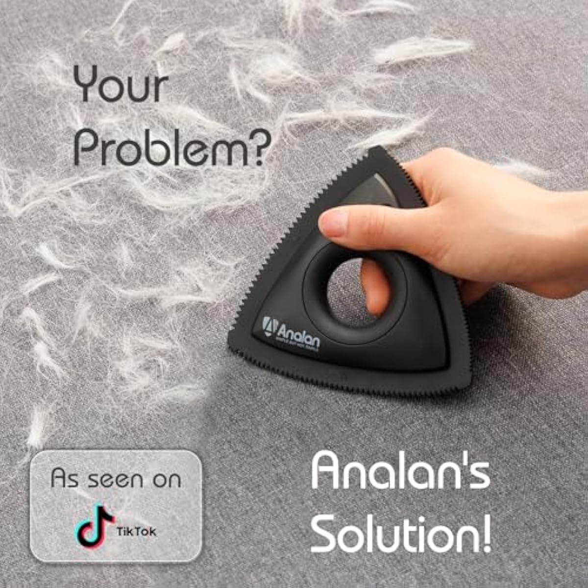 Analanan Mini Pet Hair Remover for Car Detailing Supplies, Carpet Dog Hair Remover, Jet Black
