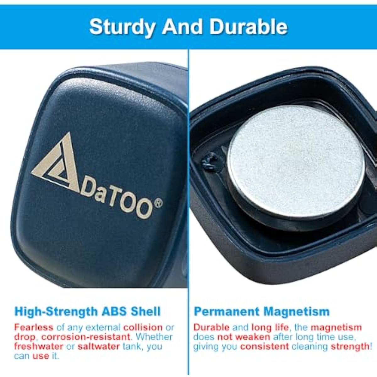 Aquarium magnet scrubber with super strong magnet and cleaning pads for small fish tanks up to 8mm thick