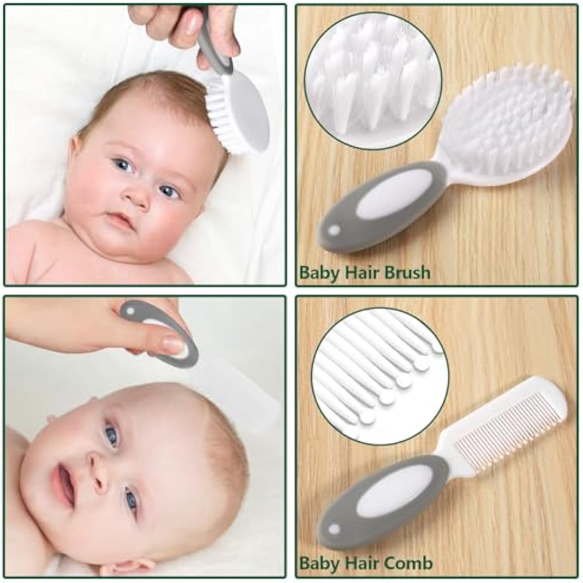 POPYJAN 24PCS Baby Grooming & Health Kit, Newborn Nursery Health Care Set, Baby Care Product, Grey White