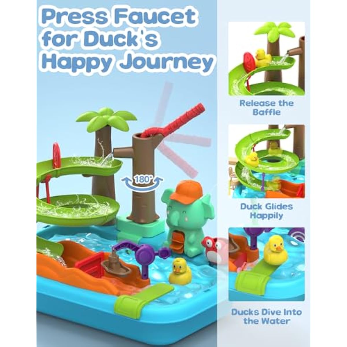 4-in-1 Play Kitchen Sink Toy Set with Running Water, Educational Pretend Play for Kids 3+