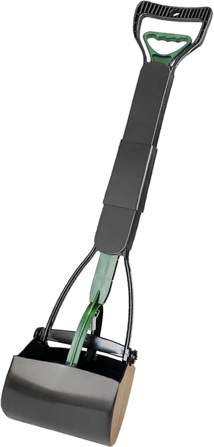 heavy-duty non-breakable large medium small dog pooper scooper with 28" long handled durable stainless steel spring