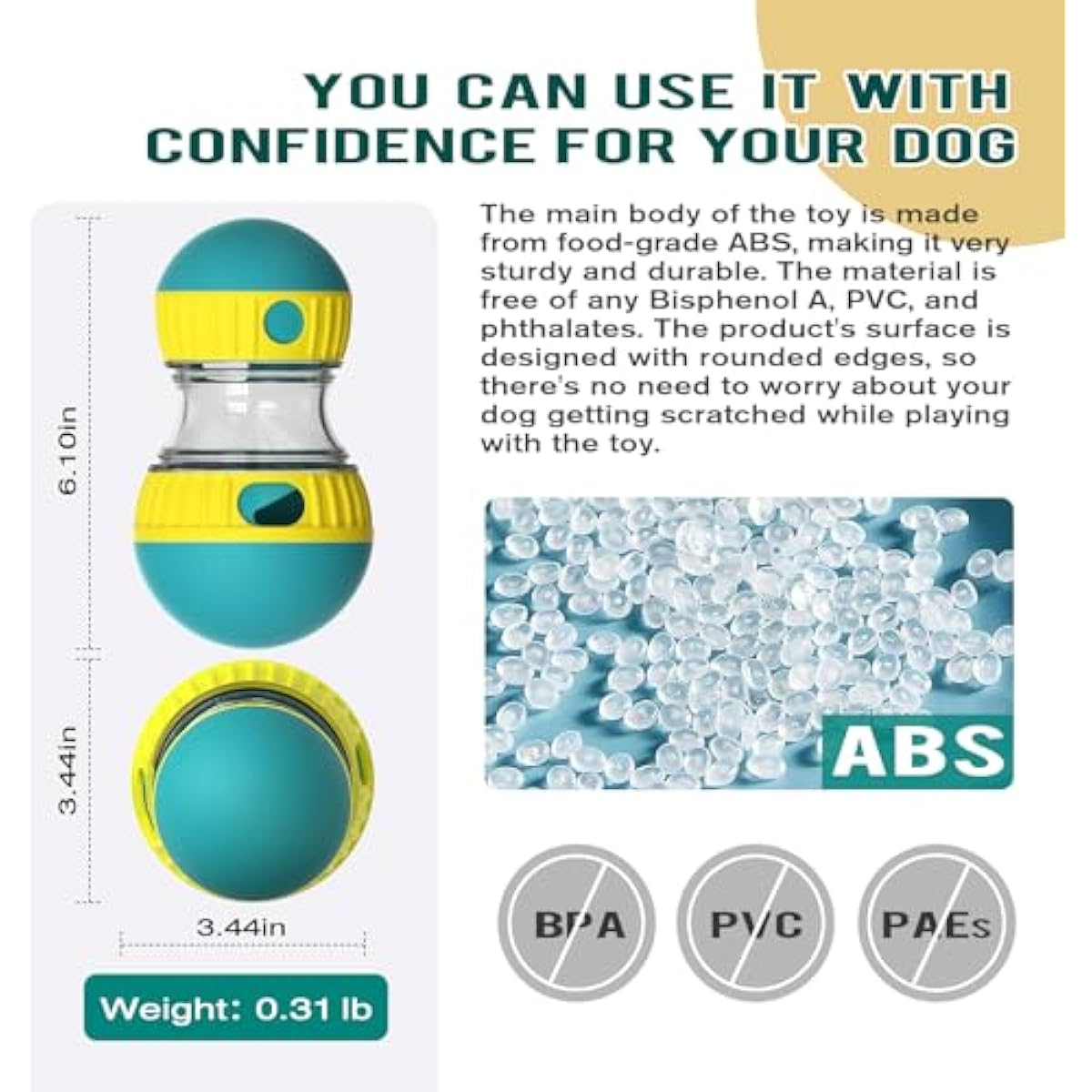 adjustable treat dispensing ball for small medium large dogs to keep them busy, green