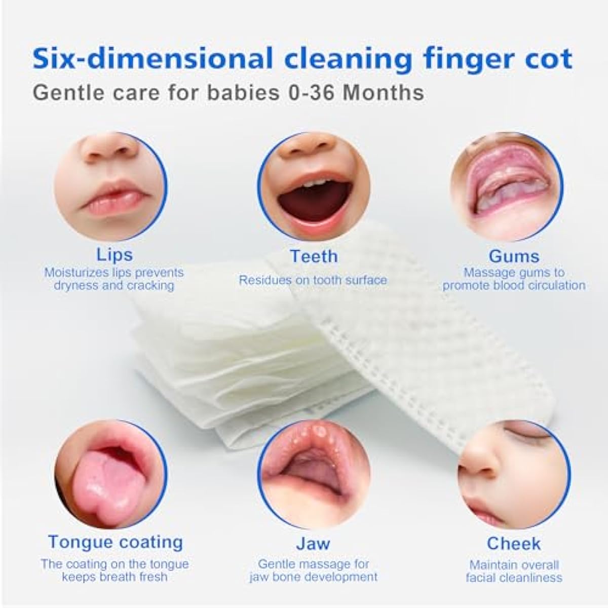 Baby Tongue Cleaner Newborn Finger Toothbrush, 42-Count Disposable Oral Care for 0-36 Months Toddler Teeth and Gums