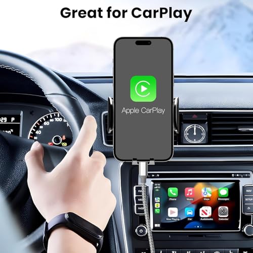 KYEHD 3-pack 10FT 60W fast charging USB-C cables for iPhone 17/16/15, iPad, MacBook, CarPlay and more, grey and white