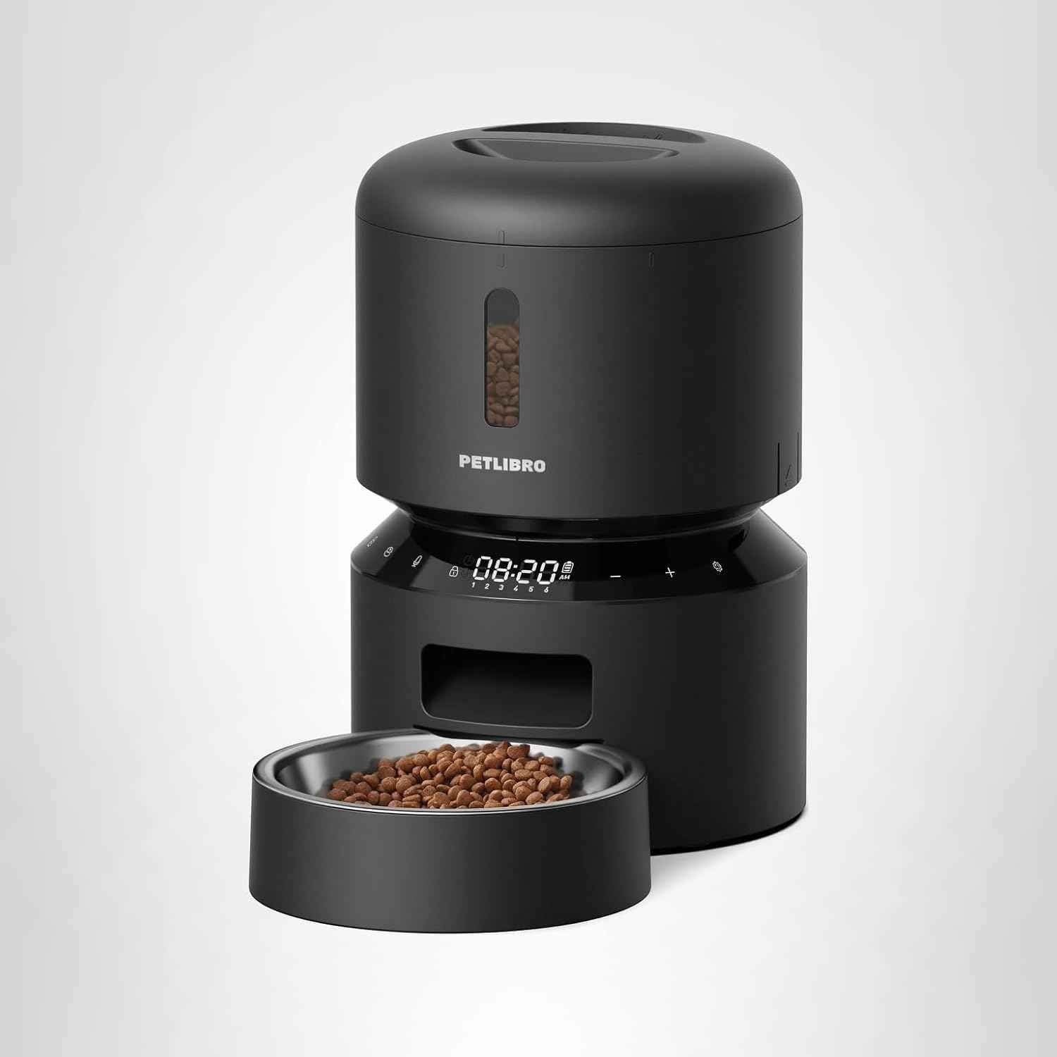 PETLIBRO Automatic Cat Feeder, 5G WiFi Automatic Dog Food Dispenser with Freshness Preservation, 5L Timed Pet Feeder with Low Food Sensor, Up to 10 Meals Per Day, Granary Black