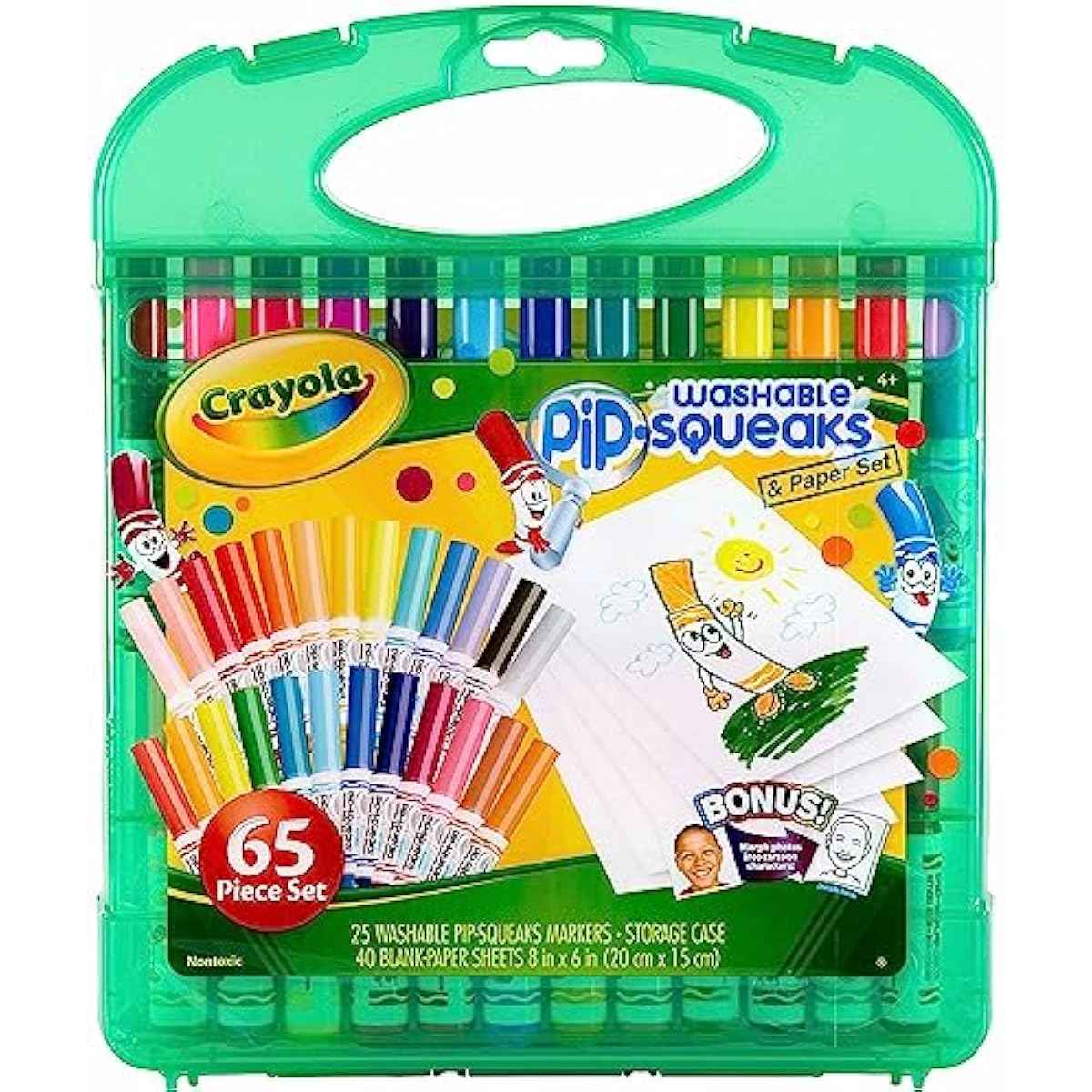 Crayola Pip-Squeaks Washable Marker Set (65ct), Essential Easter Basket Stuffers, Coloring Set, Drawing Art Supplies for Kids, Spring Craft Kit, Travel Activity, Gifts for Kids