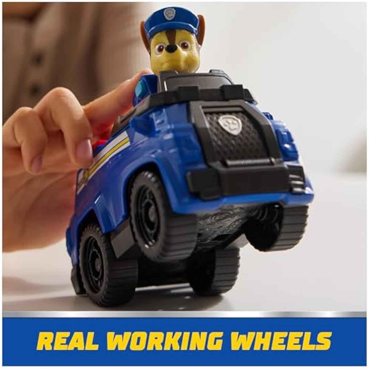 PAW Patrol, Chase’s Patrol Cruiser, Toy Car with Collectible Action Figure, Sustainably Minded Kids Toys for Boys & Girls Ages 3 and Up