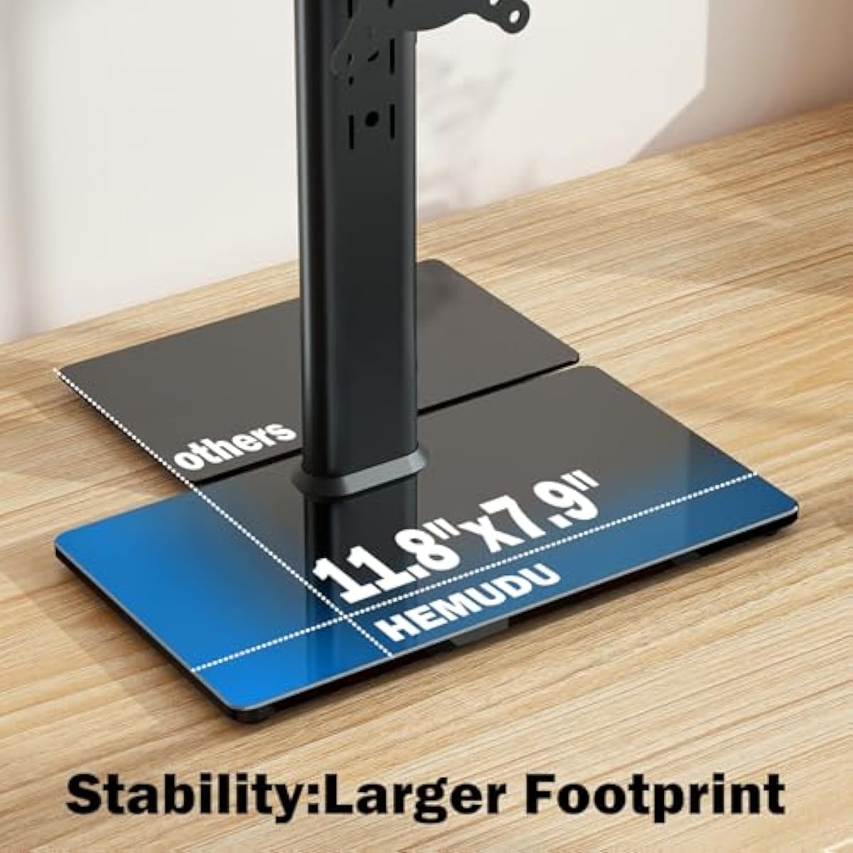 single lcd computer monitor free-standing desk stand mount riser for 13-32 inch screen with swivel and height adjustable